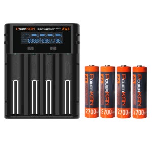 POWERKAN 충전기충전지세트 충전기+AA2700mAh 4개입