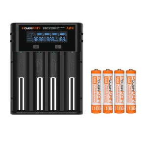 POWERKAN 충전기충전지세트 충전기+AAA1100mAh 4개입