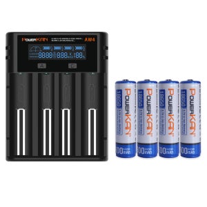 POWERKAN 충전기충전지세트 충전기+18650 4개입