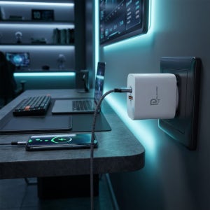 플러스모어 35W PD QC 3.0 PPS C타입 2포트 휴대폰 고속 충전기 65W보다먼 25W보다는 가까운