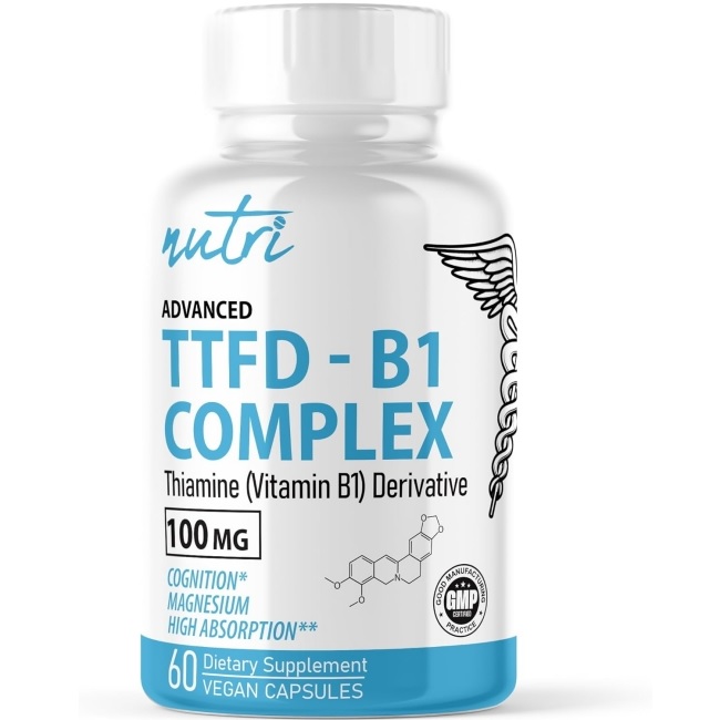 <b>푸르설티아민</b> TTFD 티아민 B1 100mg 60캡슐 Nature’s Fusions