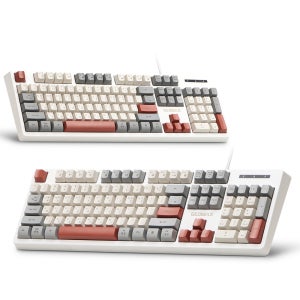 지오맥스 LED 저소음 104 풀배열 유선 키보드 레드+그레이(GM-YK2100 RG), 멤브레인