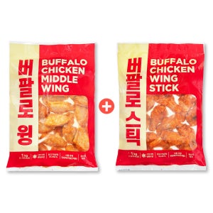 버팔로윙+봉 세트 냉동치킨 닭날개 에어프라이어 치킨스틱