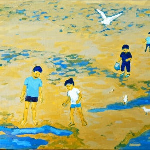 [헉의 그림] 작가 그림 매장 거실 자녀방 인테리어 풍경화 유화 3호 지난 여름 바다