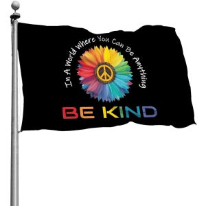 BE KIND 깃발 0.9X1.5M 생생한 색상 자외선 방지 배너 1 Hope Love Equality Incl