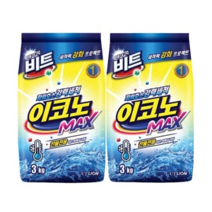 찬물에잘녹는 비트 가루세제 이코노맥스 3kg 2개
