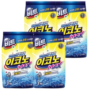 찬물에잘녹는 비트 가루세제 이코노맥스 3kg 4개