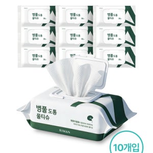 본사QR제품직송 병풀 도톰 물티슈 70매 10개입 저자극 약산성 엠보싱원단