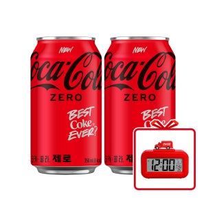코카-콜라 제로 CAN 350ml 72개(3X24입) + 미니 탁상시계 (옵션선택)