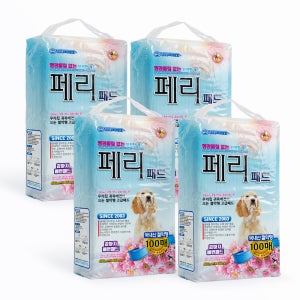 와우 강아지 경제형 배변패드 국산 절약형 페리패드 소형, 100매입, 4개