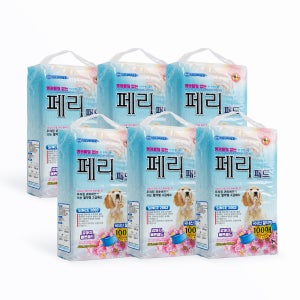 와우 강아지 경제형 배변패드 국산 절약형 페리패드 소형, 100매입, 6개