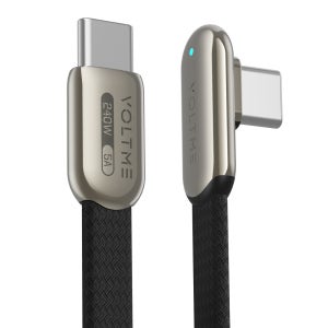 볼트미 Dott 240W PD 90도 C to C타입 플랫 고속충전케이블 1.2m, 1개