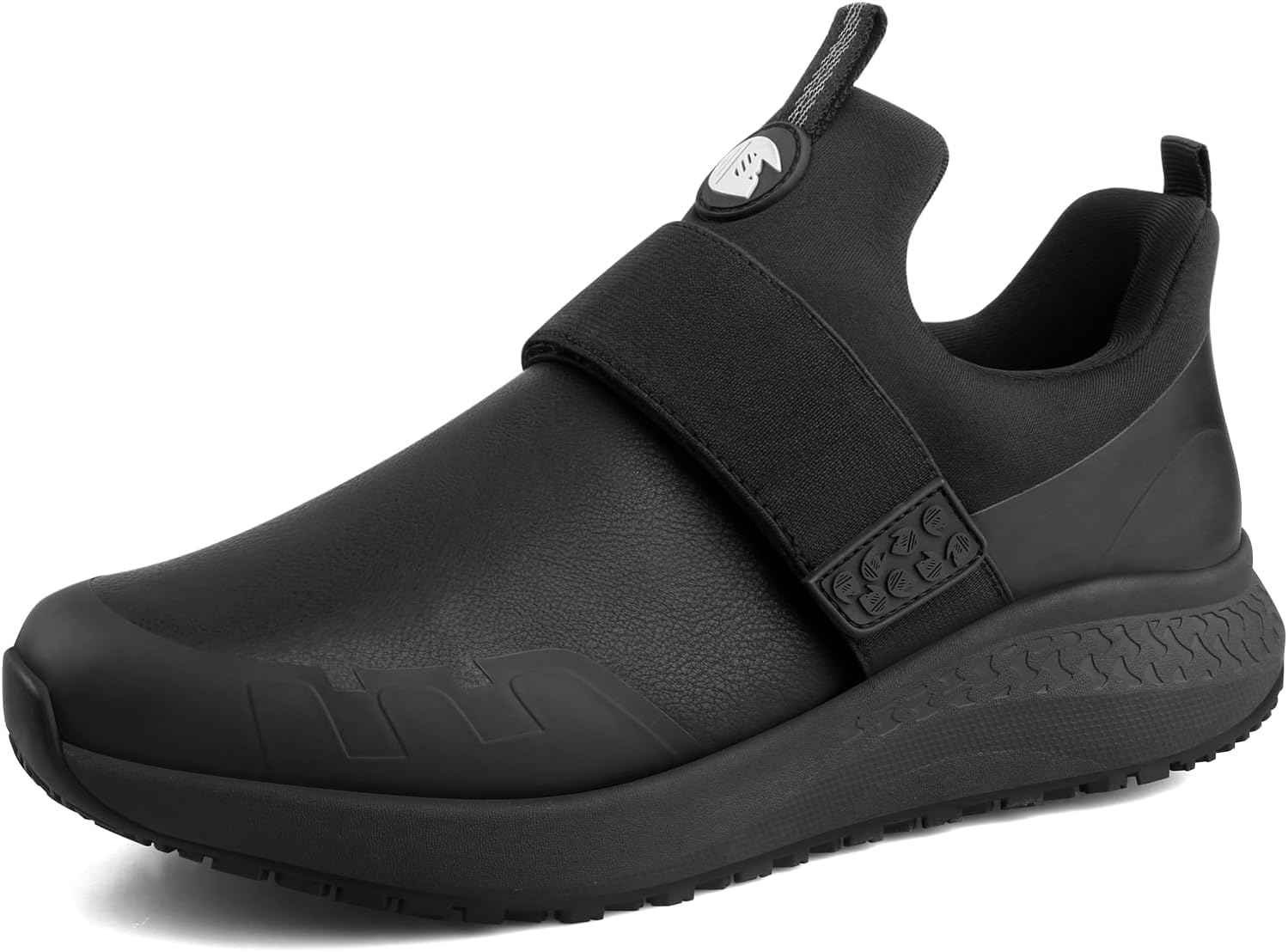 델로비 논 슬립 워크 슈즈 <b>남성용</b> <b>온 푸드</b> 서비스 주방 셰프 레스토랑 방수 미끄럼 방지 워킹 스니커즈 경량 편안한 작업용 신발 가죽 6.5 Black