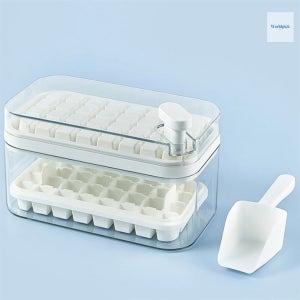 화이트 64구 원터치 아이스트레이 얼음만들기 대형얼음틀 냉동실얼음통