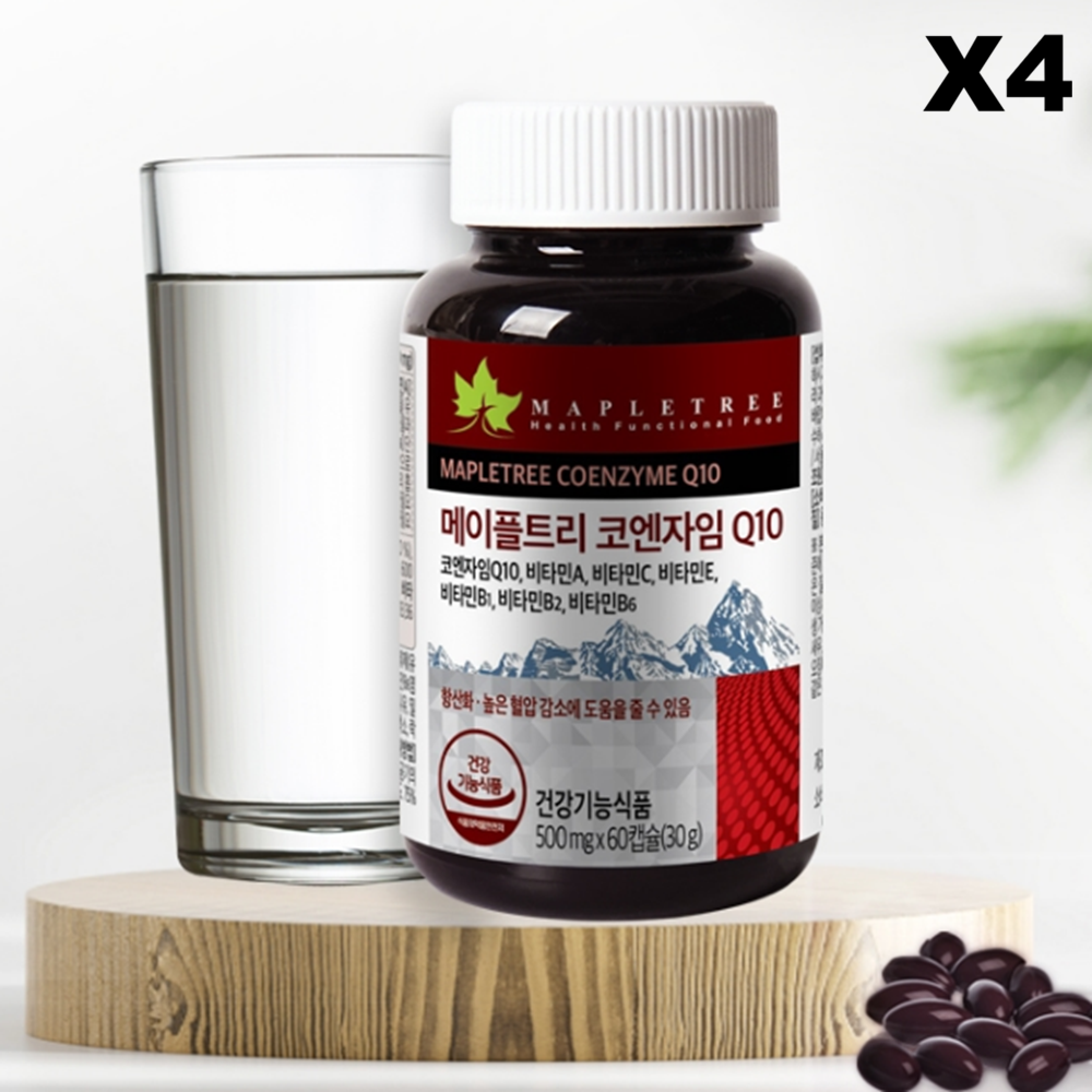 메이플트리 코엔자임 Q10 500mg 비타민 6종 함유 60캡슐, 4개
