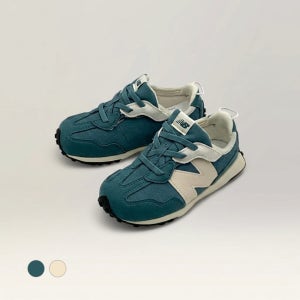 [국내매장판] 뉴발란스 키즈 운동화 벨크로 끈없는 찍찍이 밴딩 발볼넓은 WIDE 신발 빈티지그린(327)