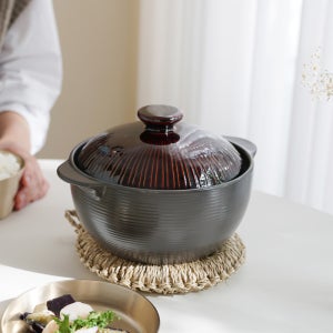 라인팟 세제 흡수 없는 무균열 뚝배기 3종세트(16cm+18cm+22cm), 브라운