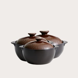 한국도자기리빙 리한 라인팟 세제 흡수 없는 무균열 뚝배기 3종세트(16cm+18cm+22cm), 브라운