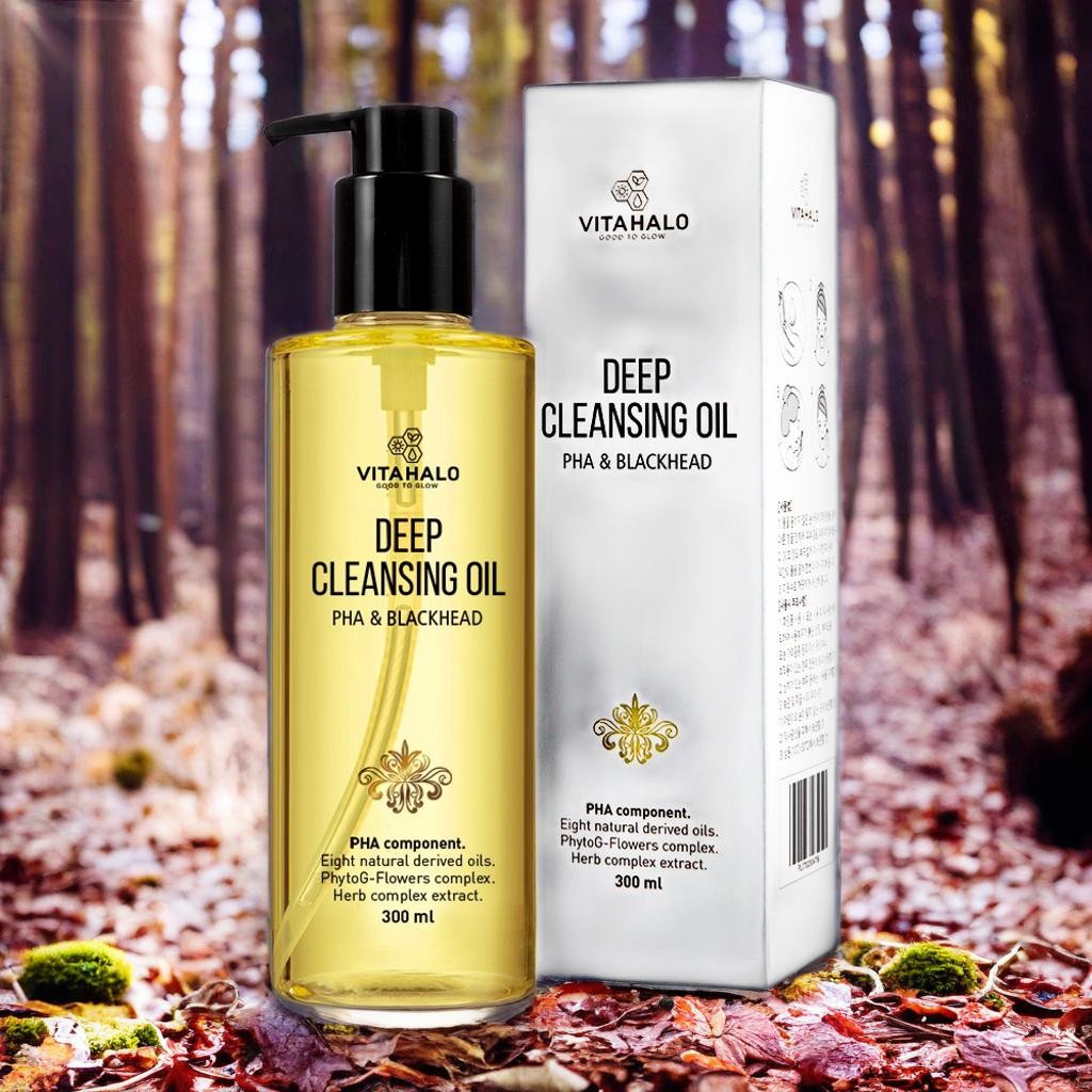 <b>비타할로</b> 올리브 오일 <b>피부</b> 진정 <b>피부 탄력</b> 딥 클렌징 오일 PHA BLACKHEAD 1개 300ml