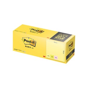 3M 포스트잇 노트 654-20A 대용량알뜰팩 (76X76mm/20패드)