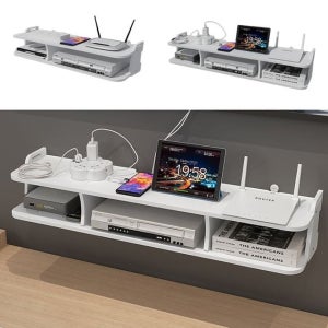 공유기 수납함 셋톱박스 선반 2단 무타공 소형
