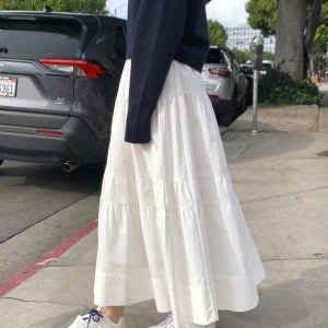 [당일]Lit 리터 안나 티어드 A라인 밴딩 스커트