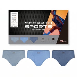 BYC 남성 삼각팬티 스포츠 3매입