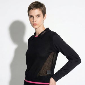 여성 골프 니트 베스트 레이어드 긴팔 티셔츠 봄 가을 골프웨어 라운딩룩 MESHHYBRD