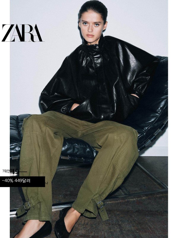 ZARA 자라 특가 정선 여성 ZW 시리즈 가죽 이펙트 파일럿 자켓 아우터 2969046 800 대표 이미지