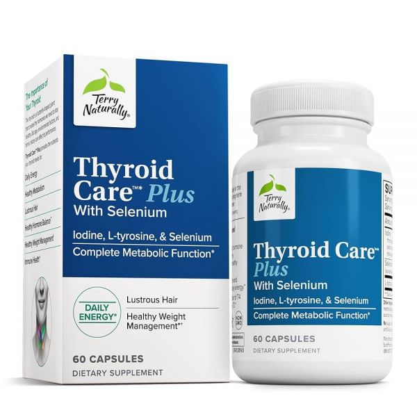 Thyroid Care 목 보조 에너지 건강한 <b>모발</b> 지원 L티로신 셀레늄 60 <b>테리 내추럴리</b>