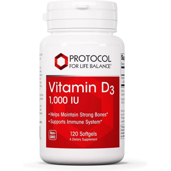 <b>프로토콜 포 라이프</b> 밸런스 비타민D3 1000 IU 지원 강한 뼈 치아 소프트젤 <b>발란스</b>