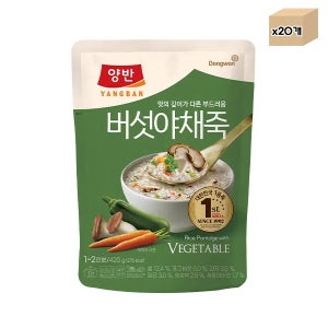 동원 양반 버섯 야채죽 420g (파우치) x 20개