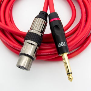 HDTOP 국산 5.5 모노 TO XLR 암 마이크 케이블 레드 50M HT-TP1816