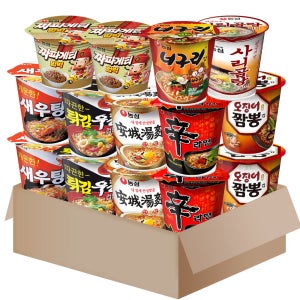 소컵라면세트 14개(신라면+새우탕+튀김+짜파게티+오징어짬뽕+안성)+너구리+사리곰탕 (SM107)