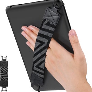 9-11인치 태블릿용 MoKo 핸드 스트랩 Pro/Air/Kindle Fire HD/samsung 고탄성 다용도 경량 핑거 그립 홀더 블랙