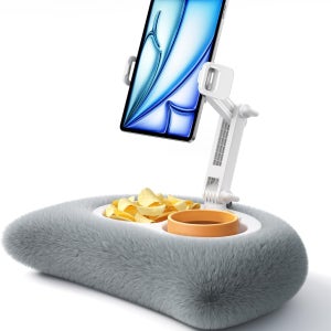 Lamicall 태블릿 베개 거치대 - [식품 등급 볼][부드럽고 푹신함] 무릎 위 킨들 조절 가능한 팔 포함 침대에서 독서를 위한 액세서리 4.7-13인치 E-리더 용 선물