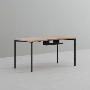 데스커 컴퓨터 책상 2.0 1400x700mm, 메이플+빈티지블랙