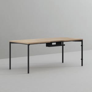 데스커 컴퓨터 책상 2.0 1800x800mm, 메이플+빈티지블랙