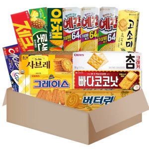 과자 13종(롯샌+빠다코코낫+고소미+예감+참크래커+버터링)외 (SM127)