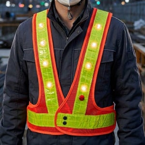 스마토 LED 반사띠 망사 안전조끼 신호수 공사 야간작업 작업조끼