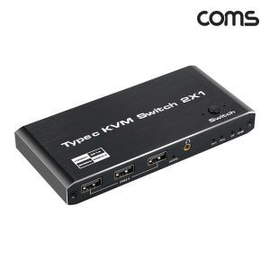 Coms C타입 KVM 2포트 스위치 선택기 HDMI DP PC 2대 제어 4K 60Hz OU950