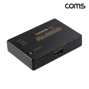 coms HDMI 3:1 선택기 4K 60Hz 3입력 1출력 수동 스위치 OU940