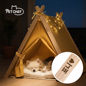 [각인] 원목 강아지집 하우스 고양이 숨숨집 강아지 고양이 텐트 우드인디하우스