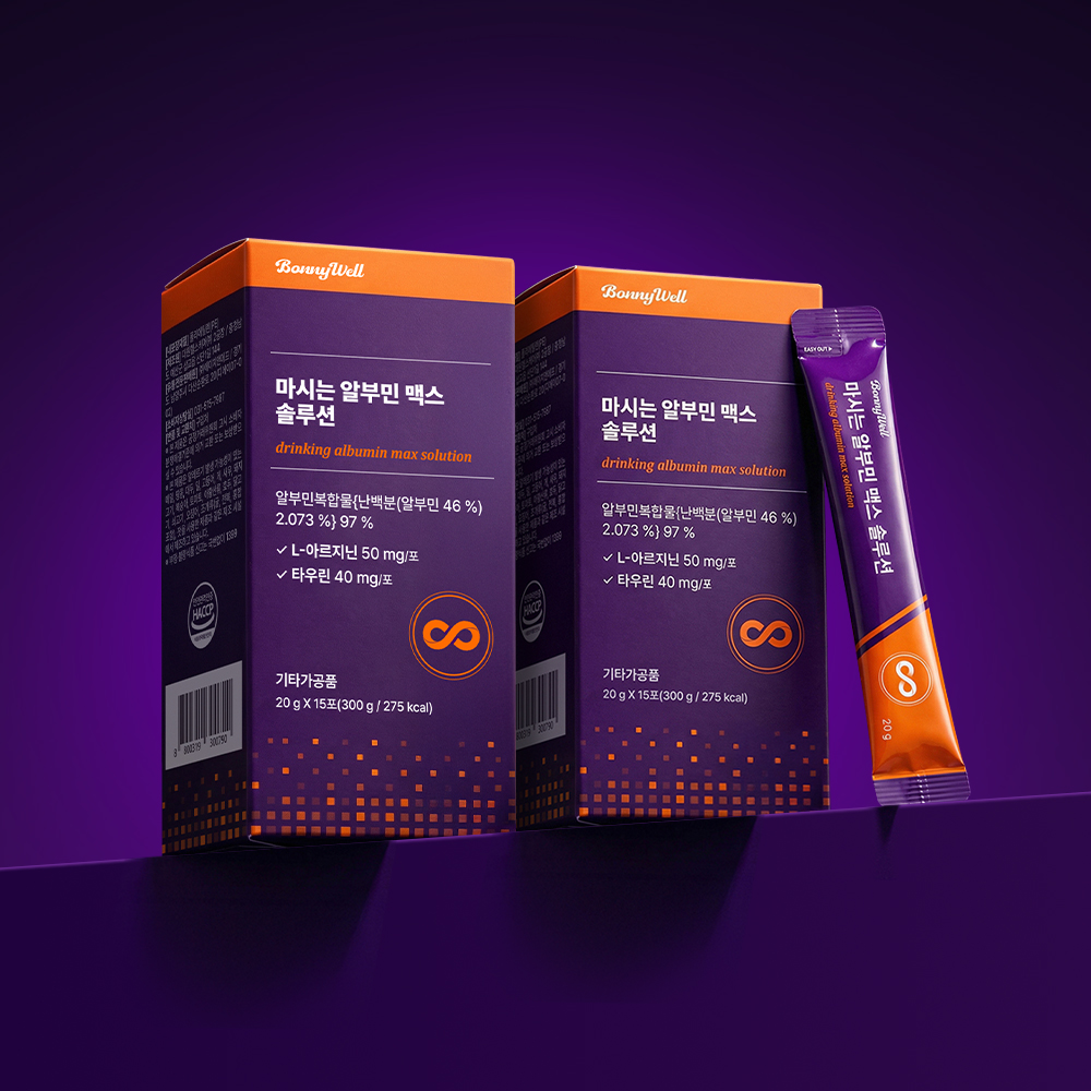보니웰 마시는 난백 알부민 맥스 스틱 솔루션 15포, 2박스 1개월분