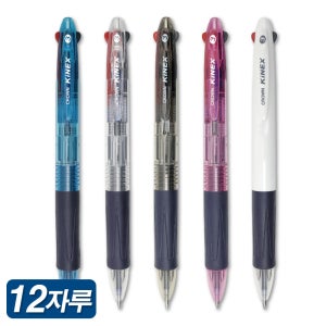 크라운 볼펜 키넥스 3색볼펜 0.7mm 12개 1타 3색펜 노크식 초저점도 잉크 삼색