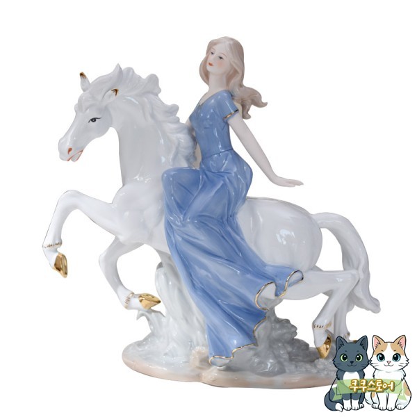 유럽 ​​세라믹 와인 캐비닛 TV 장식 거실 방 <b>서양</b> 소녀 <b>승마</b>