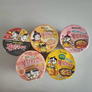 삼양 불닭볶음면 큰컵 시리즈5종 (화끈한매운맛 로제 치즈 4가지치즈 까르보)