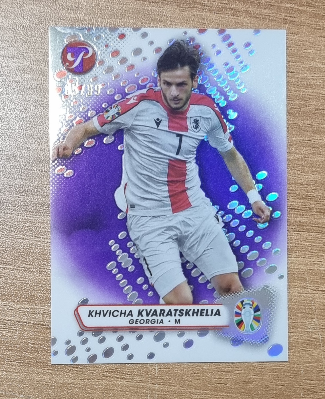 99한정판 흐비차 크바라츠헬리아 2023-24 Topps Pristine Road To Euro 2024 Purple Refractor No-61 축구카드