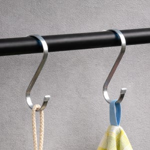 무지스 스텐 스테인레스 다용도 플랫 s고리 후크 걸이 벽걸이 욕실 수건걸이 접착식 무타공