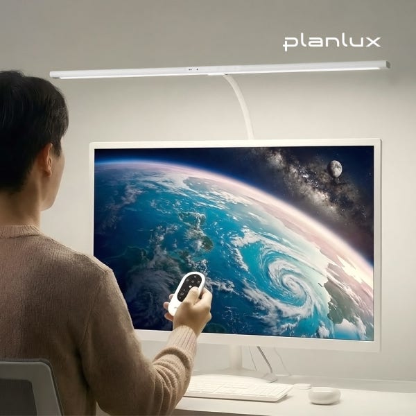 플랜룩스 책상스탠드 조명 모티프로R2 시력보호 와이드 스탠드 모니터 공부